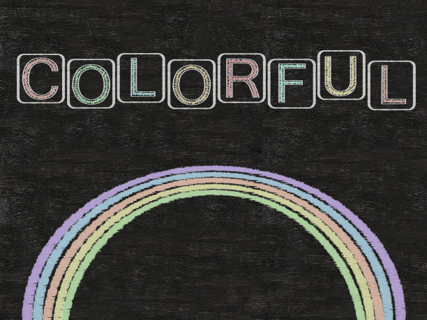 颜色线写在黑板背景上，分辨率高图片下载