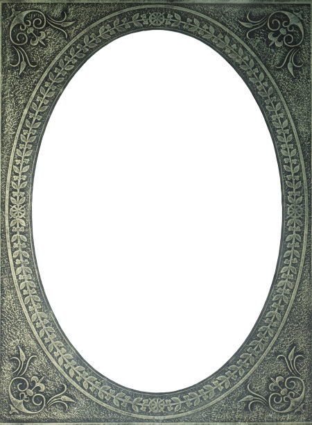 旧金属相框，孤立在白色背景图片下载