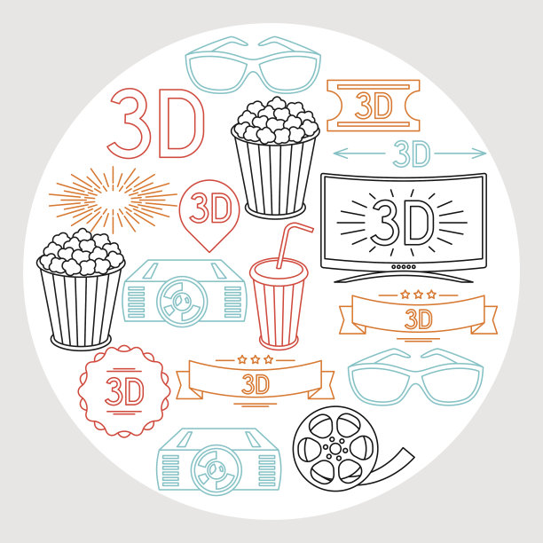 电影元素和电影图标的背景图片下载