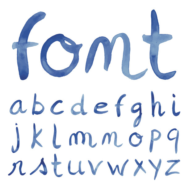 手写的蓝色字体图片下载