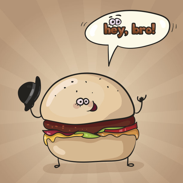卡通人物有趣的汉堡图片下载