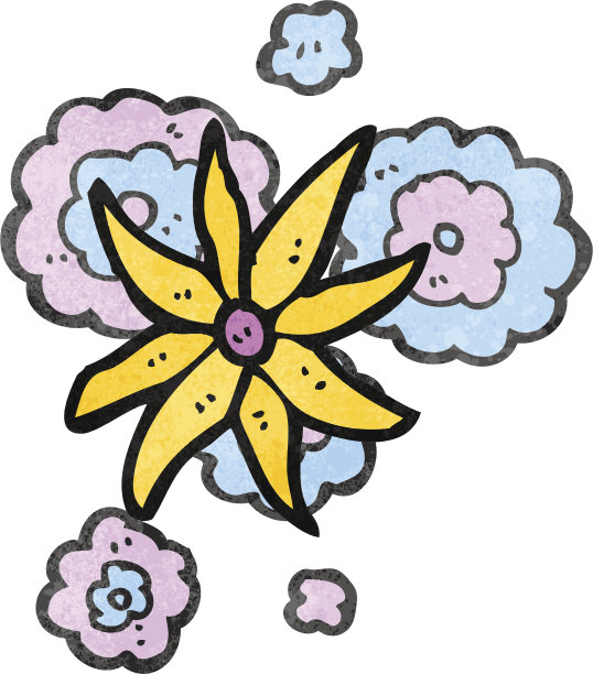 复古的卡通花图片下载