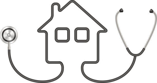 房子形状的听诊器图片下载
