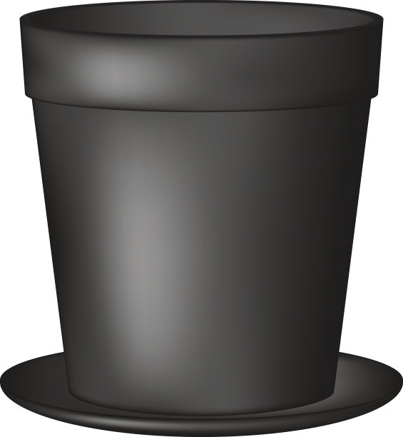 黑色设计的空花盆图片下载