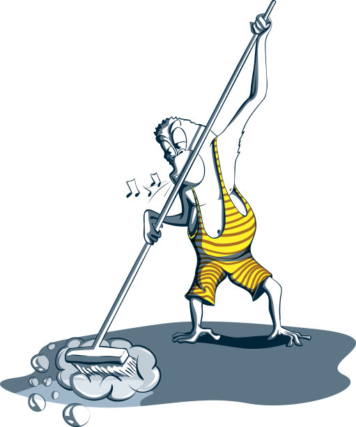 有趣的卡通清洁工人猿猴wi斯特林复古泳衣图片下载