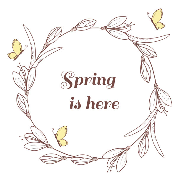 抽象背景与花和蝴蝶图片下载