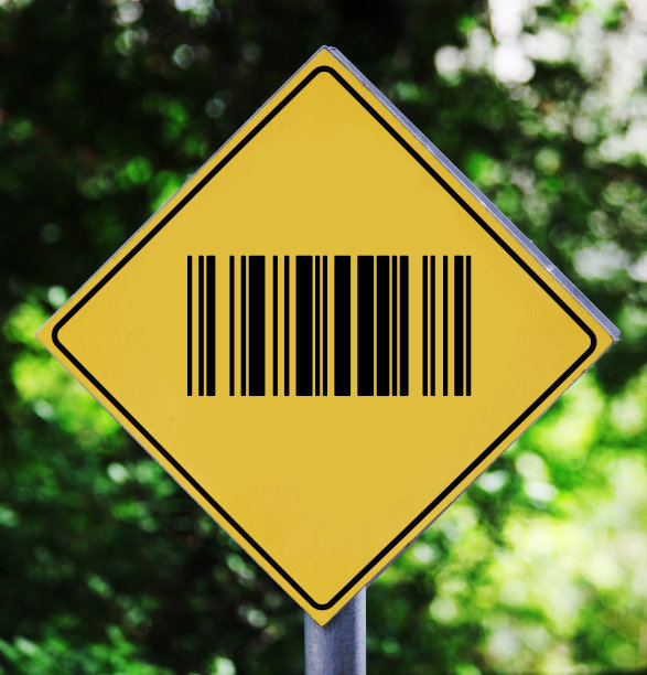 户外黄色路标条形码象形图图片下载