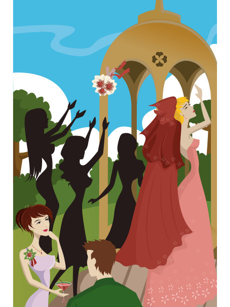 新娘抛花束图片下载