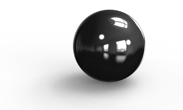 黑球球体3d模型孤立在白色上图片下载