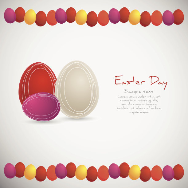 复活节平面元素。矢量插图。图片下载