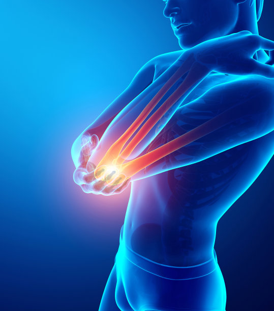 男人感到肘部疼痛图片下载