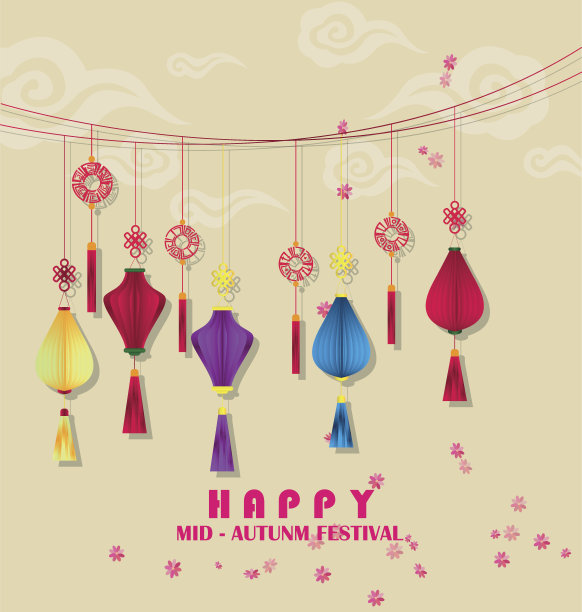 中秋快乐中国背景图片下载