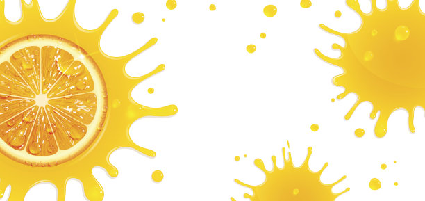 横幅橙汁和飞溅果汁图片下载