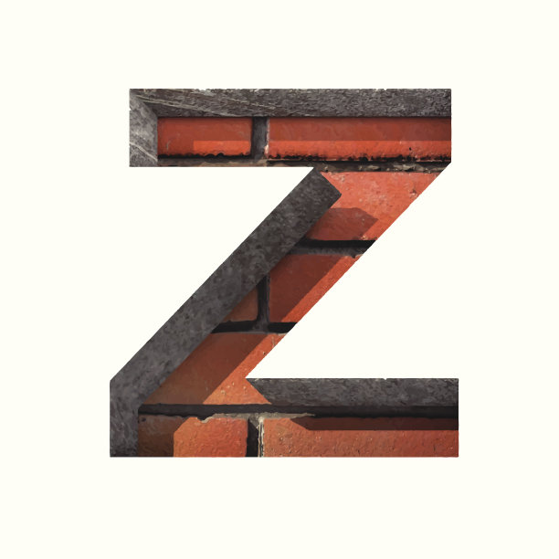 矢量砖切割数字z。粘贴到任何背景图片下载