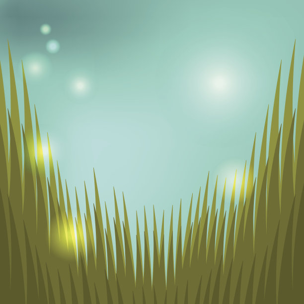 抽象图像与草，蓝色背景和闪光图片下载