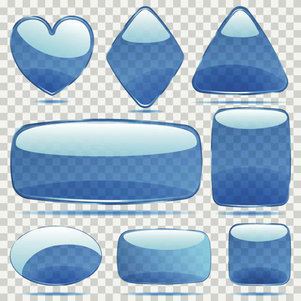 一套透明的玻璃形状图片下载