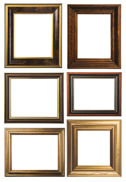 古董框架孤立在白色背景图片下载