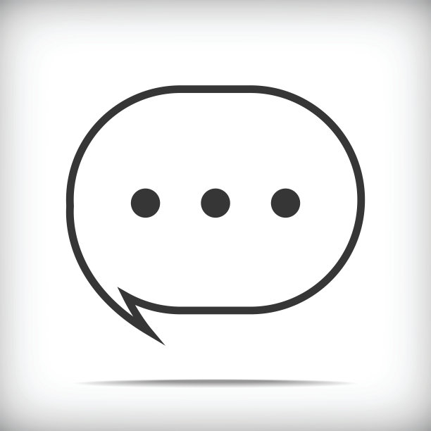 气泡语音图标与软阴影-矢量素材图片