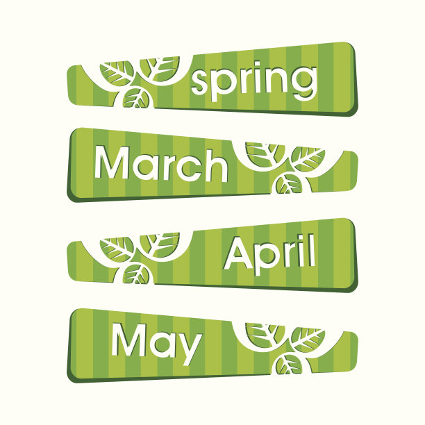 春季贴纸和标签图片下载