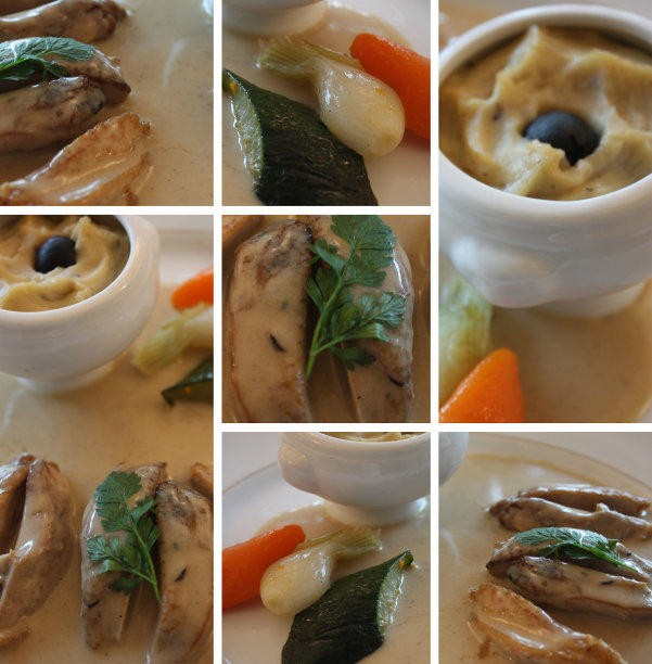 奶油鹌鹑和小蔬菜——栗子慕斯图片下载