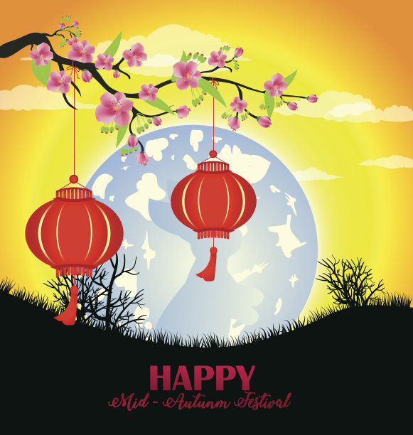 中秋快乐中国背景图片下载