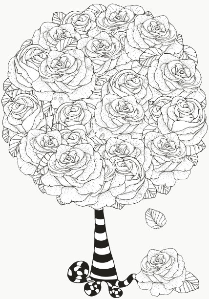 装饰着复活节玫瑰的艺术树。图片下载