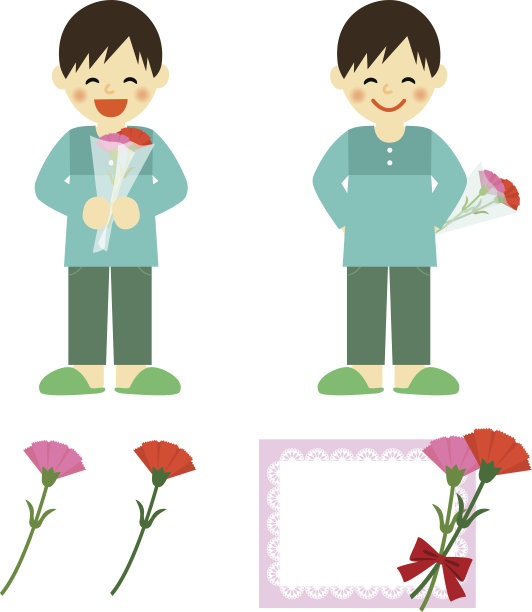 男孩在母亲节带花图片下载