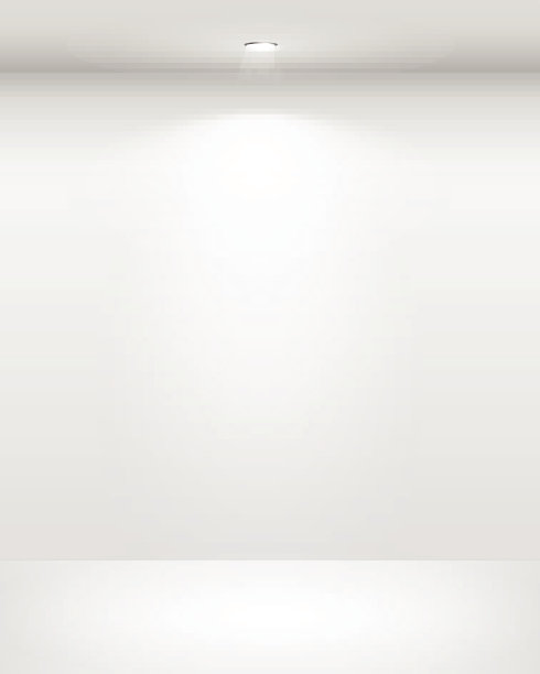 白色的空墙和地板上有明亮的白色灯光图片下载