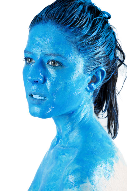 蓝色的脸图片下载