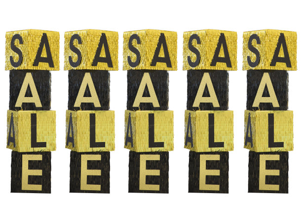 黄色和黑色的装饰销售站孤立的背景图片下载