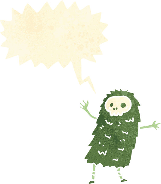 复古卡通绿色食尸鬼图片下载