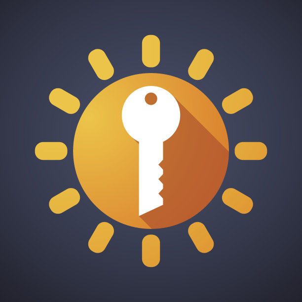 太阳图标与钥匙图片下载