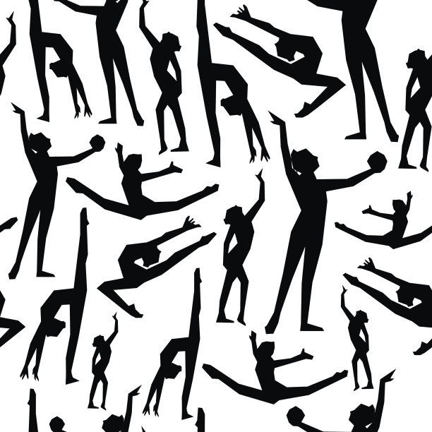 向量图案与装饰轮廓的体操运动员。图片下载