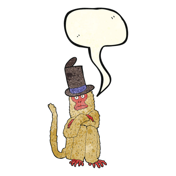 卡通猴子戴着带泡泡的帽子图片下载