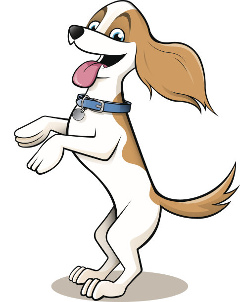 小狗站在后腿上的卡通图片下载