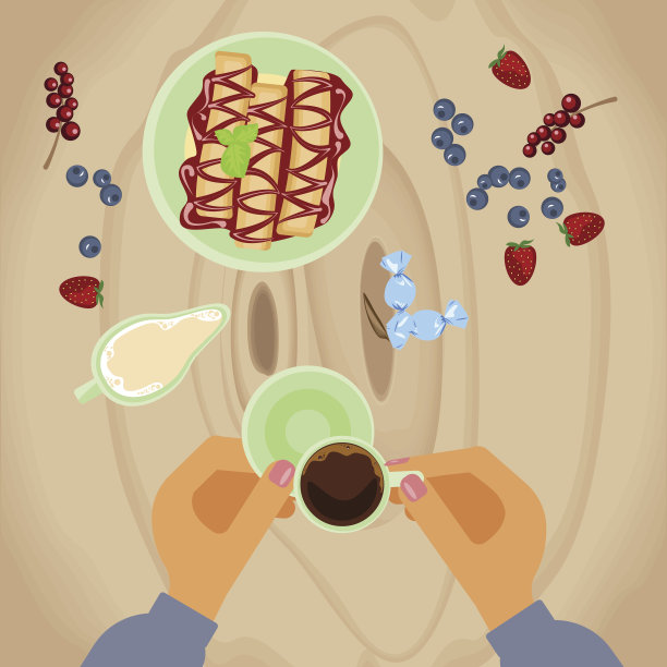 咖啡休息时的甜菜单图片下载