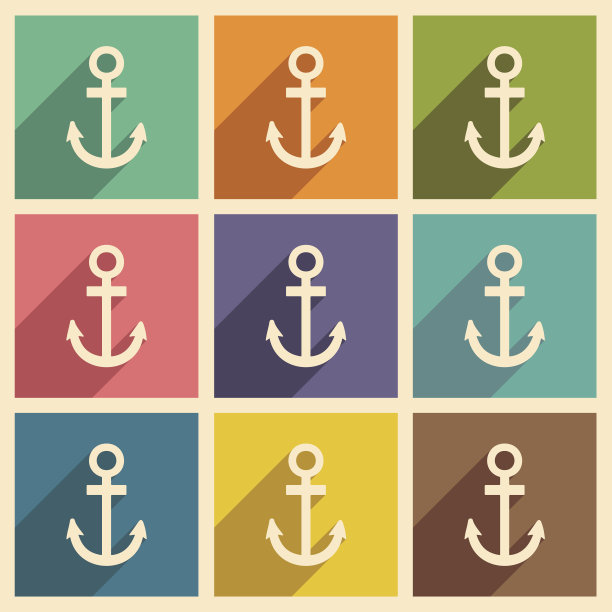 平面与阴影图标和移动应用程序锚图片下载