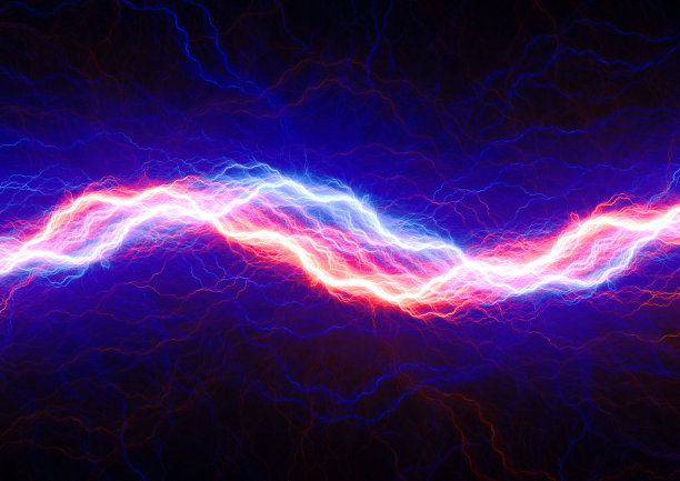 电光照明，抽象的蓝色风暴图片下载