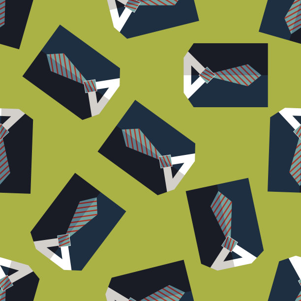 商务衬衫和领带平图标，eps10无缝图案背景图片下载