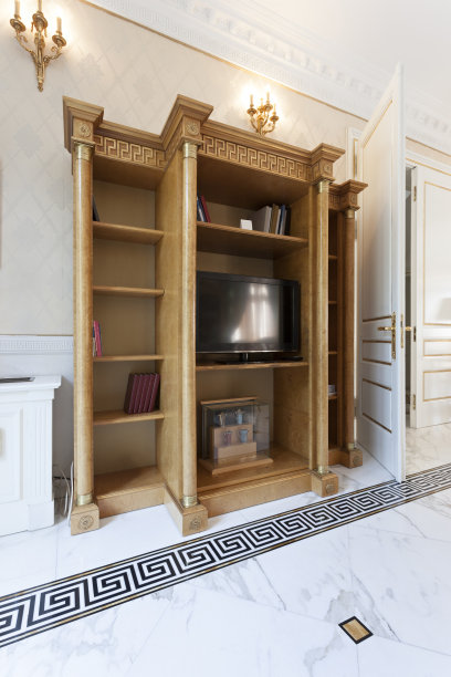 豪华客厅里的电视柜图片下载