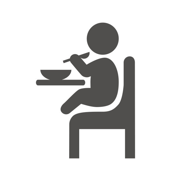 宝宝吃象形文字，平面图标孤立在白色图片下载