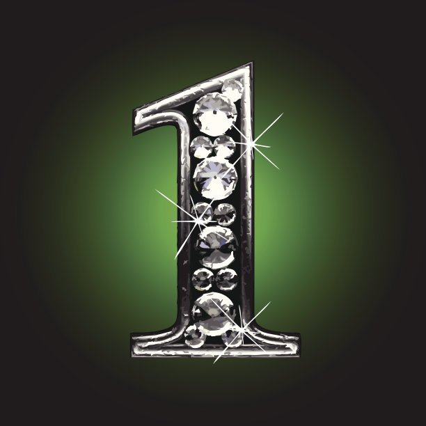 矢量银色数字与钻石图片下载