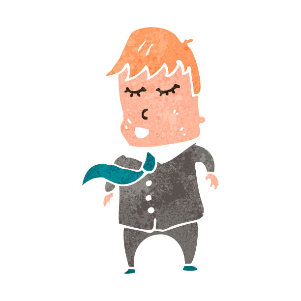 复古卡通西装男图片下载