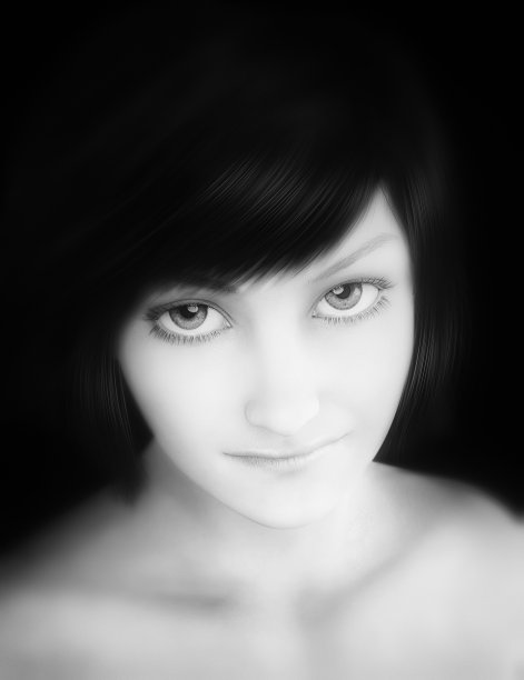 一个女孩的数码肖像图片下载