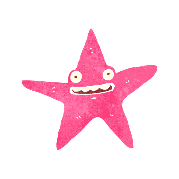 复古的卡通海星图片下载