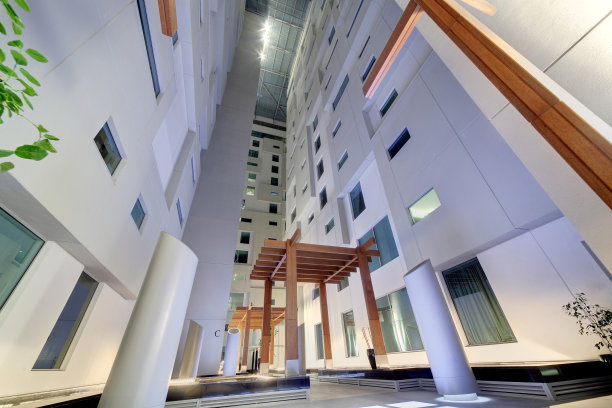 迪拜现代摩天大楼的院子图片下载