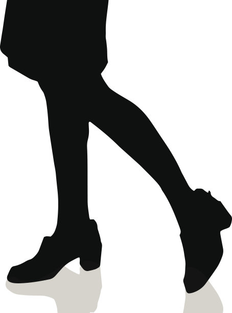 女性脚的矢量剪影。图片下载