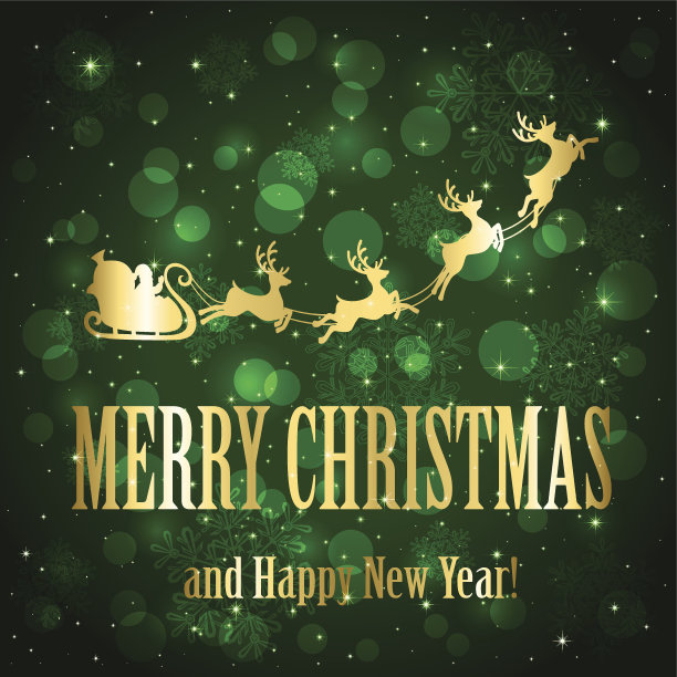 绿色背景下的圣诞老人图片下载