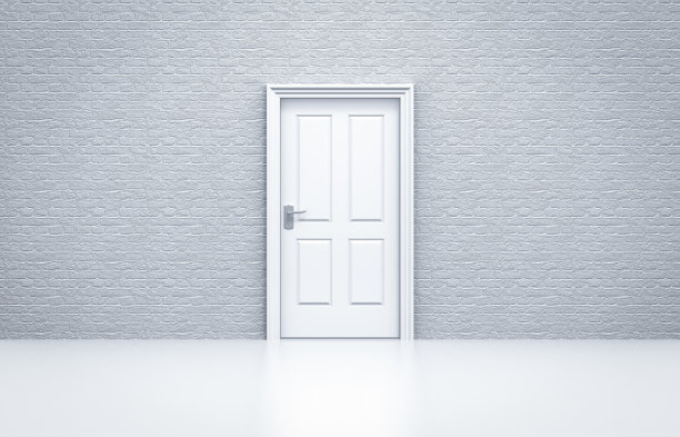 封闭式的白砖墙概念图片下载