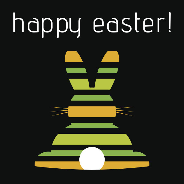 复活节问候，彩带兔，后视镜图片下载